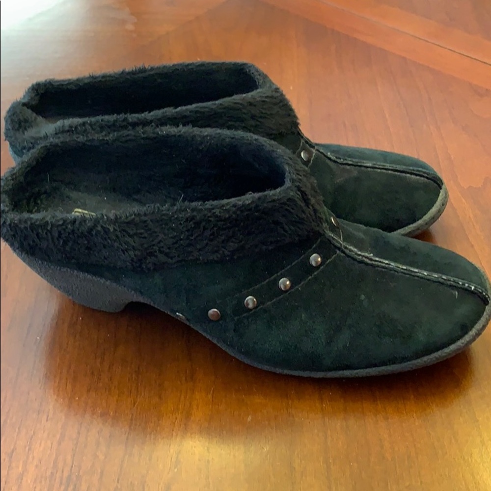 Womens suede clogs Vaneli black 6.5 M